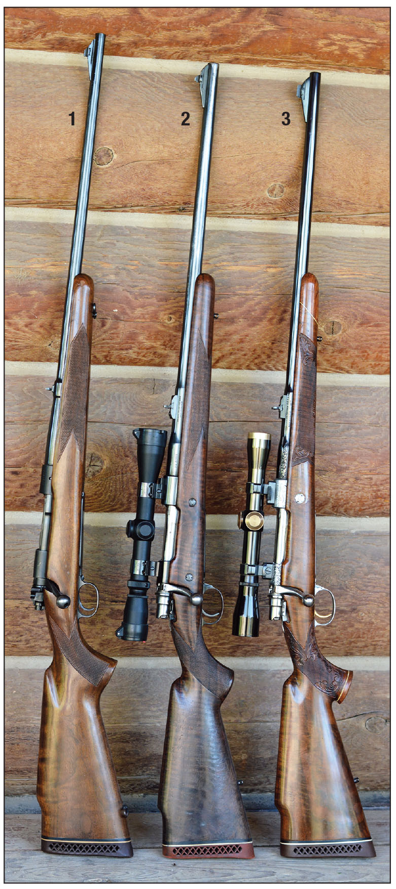 Some of Brian’s favorite .338 rifles include: (1) Winchester pre-’64 Model 70, (2) Browning FN High Power Safari grade, (3) Elmer Keith’s Browning FN High Power Olympian grade.